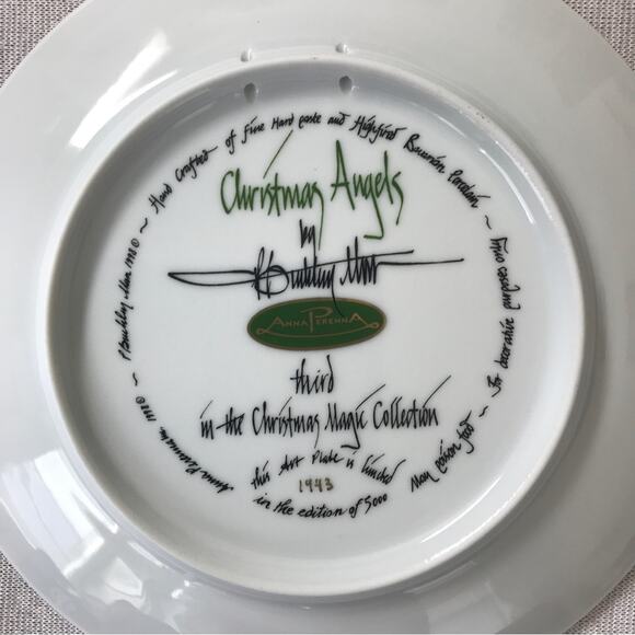 Anna Perenna Christmas Angels 8” Porcelain Plate Magic Collection 1998 - Picture 6 of 7